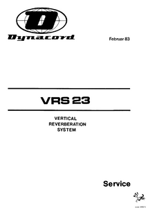 DYNACORD VRS 23 Service Manual
