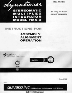 DYNACO FMX-3 Multiplex Integrator Operations Manual