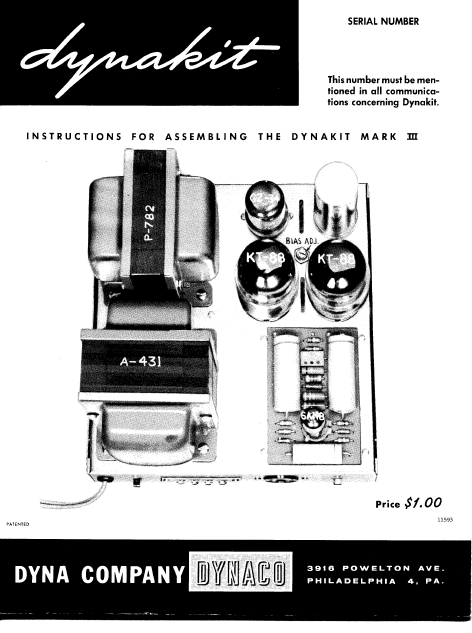 DYNAKIT MARK III Operations Manual