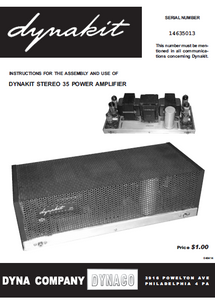 DYNAKIT STEREO 35 Power Amplifier Manual
