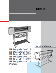Hewlett Packard DesignJet 2000CP Printers Service Manual