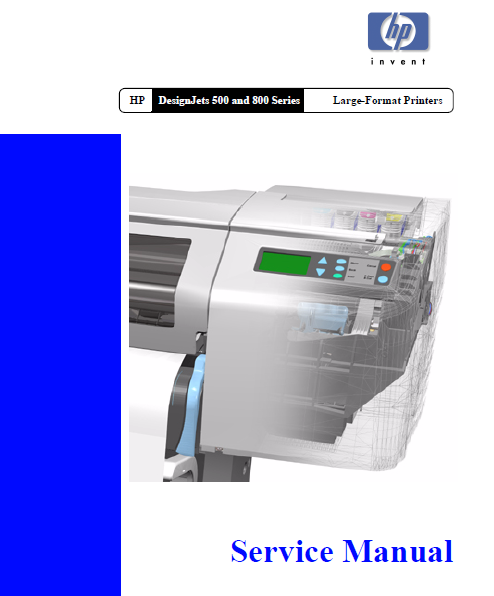 Hewlett Packard DesignJet 500-800 Large-Format Printers Service Manual