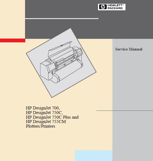 Hewlett Packard DesignJet 700 Plotters or Printers Service Manual