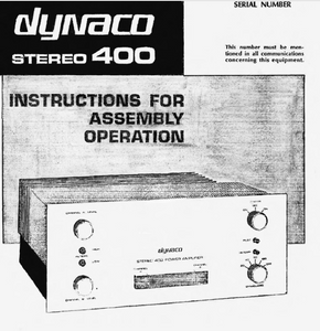 Dynaco ST400 Operations Manual
