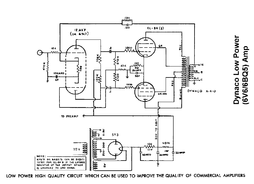 Dynaco Low Power Amplifier Schematic