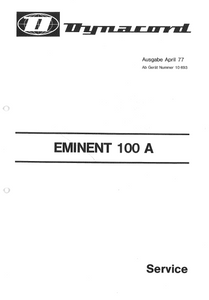 Dynacord Eminent 100 A Service Manual