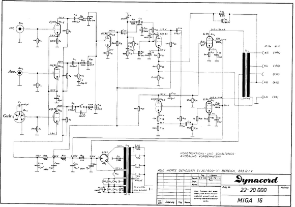 Dynacord Miga 16 Schematic