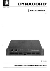 Dynacord P1050 Processed Precision Power Amplifier Service Manual