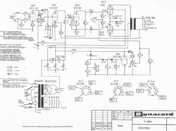 Dynacord Twen 3-0084 Schematic