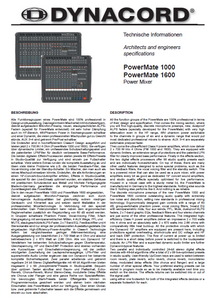 Dynacord  PM-1000 Technic Information Manual