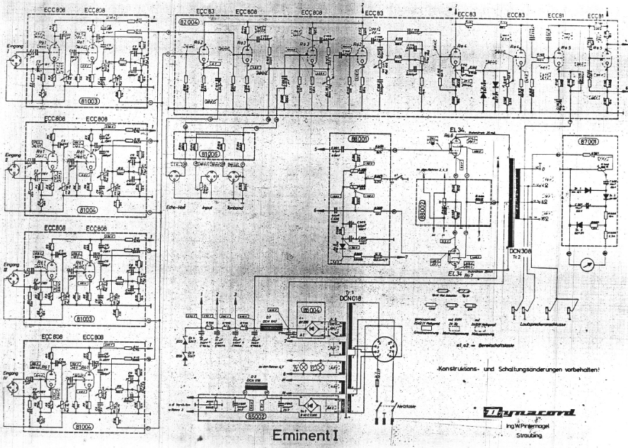 Dynacord Eminent 1 Schematic
