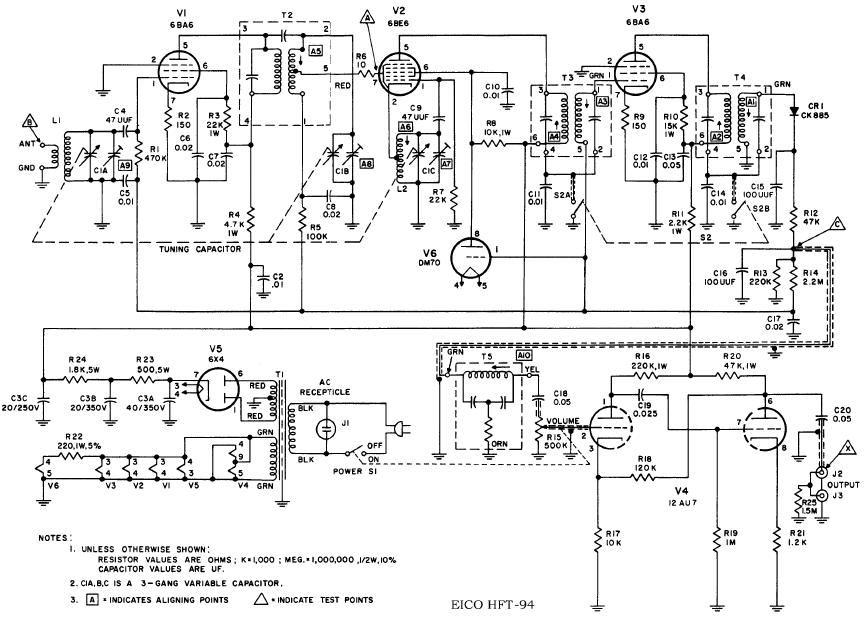 EICO HFT-94 Schematic