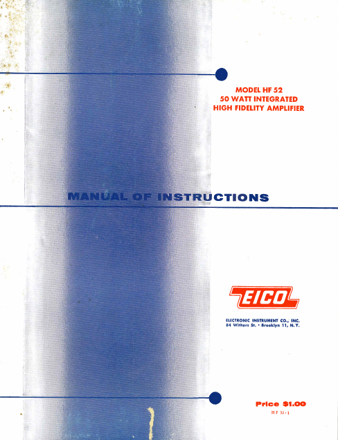 EICO Model HF 52 Instruction Manual