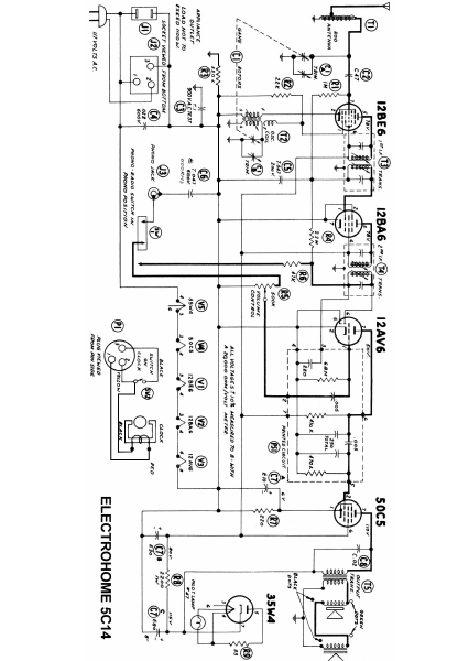 ELECTROHOME 5C14 Radio Schematics