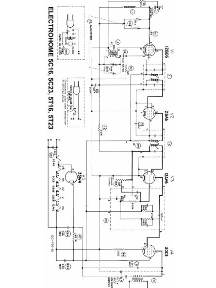ELECTROHOME 5C16 Radio Schematics