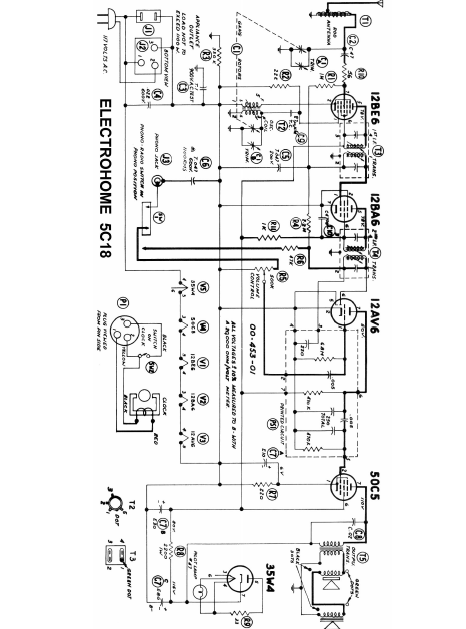 ELECTROHOME 5C18 Radio Schematics