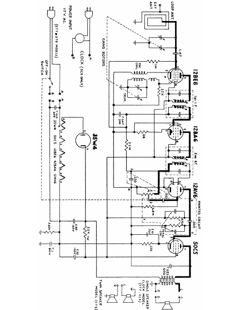 ELECTROHOME 5C5 Radio Schematics