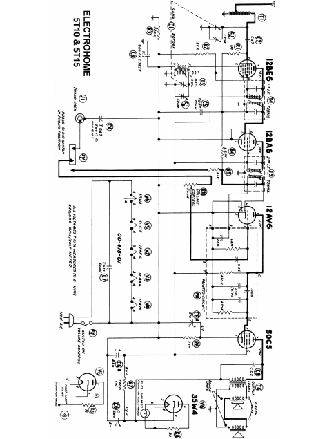 ELECTROHOME 5T10-5T15 Radio Schematics