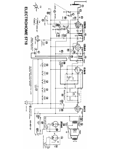 ELECTROHOME 5T18 Radio Schematics