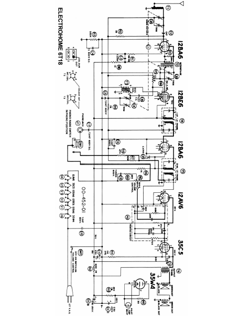ELECTROHOME 6T18 Radio Schematics