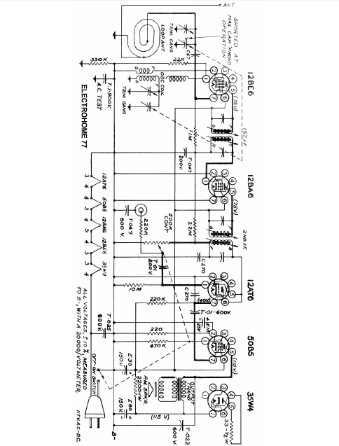 ELECTROHOME 77 Radio Schematics