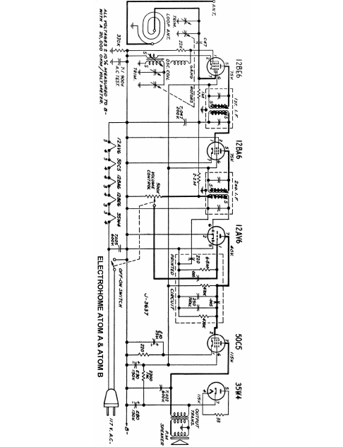 ELECTROHOME Atom A-B Radio Schematics
