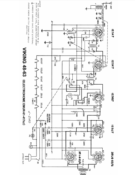 ELECTROHOME Viking 45-63 EMUR-61-417 Z Schematics