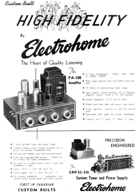 ELECTROHOME High Fidelity P200-700 Amplifier Schematics