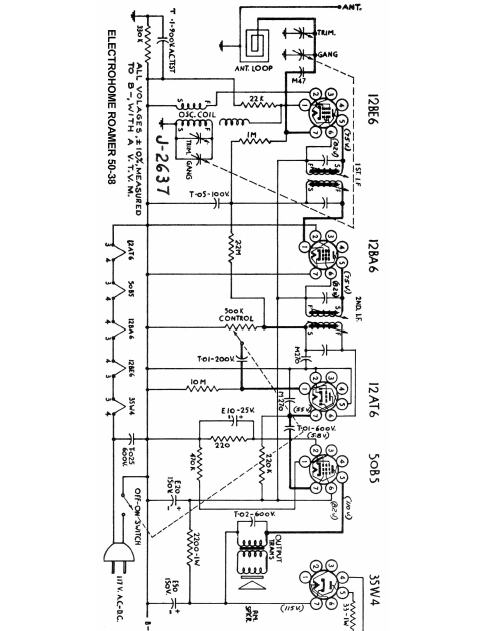 ELECTROHOME Roamer 50-38 Schematics