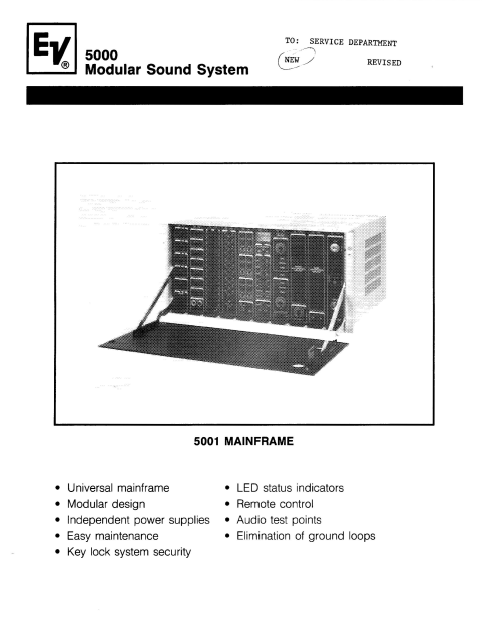 Electrovoice 5000 Modular Sound System Instruction Manual