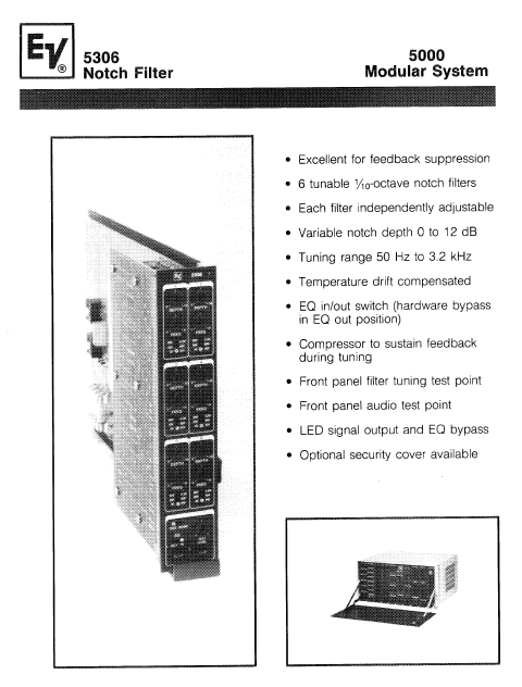 Electrovoice 5306 Notch Filter Instruction Manual