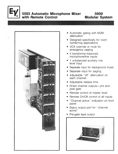 ELECTROVOICE 5503 Automatic Microphone Mixer Instruction Manual