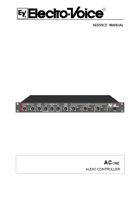 ELECTROVOICE ACone Audio Controller Service Manual