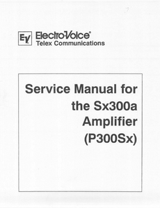 ELECTROVOICE Sx300a Service Manual