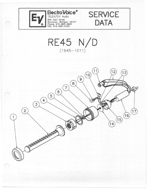 ELECTROVOICE RE45-N D Instruction Manual