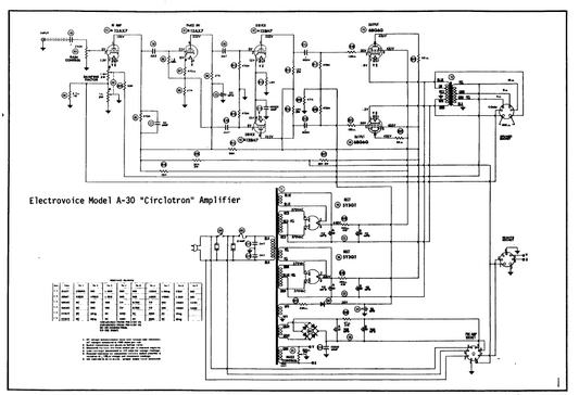 ELECTROVOICE  Model A-30 Circlotron Amplifier Instructions Manual