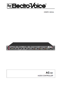 ELETCROVOICE AC ONE  AUDIO CONTROLLER Owner's Manual