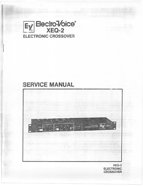 ELETCROVOICE XEQ-2 Electronic Crossover Service Manual