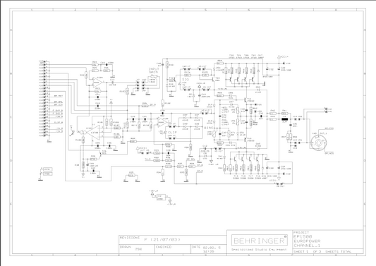 BEHRINGER EP1500 Europower rev F Schematics