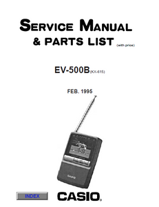 Audio TO Clearcom-EV-500B casio Service Manual
