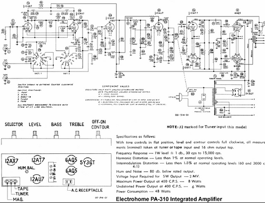 Electrohome PA300 Integrated Amp Schematic