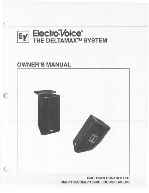 Electro-Voice DMC-1152B Controller Owner's Manual