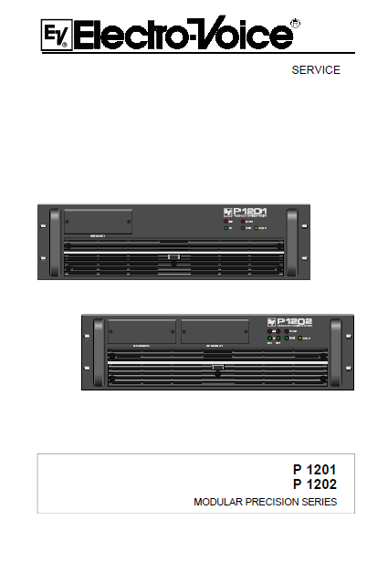 Electrovoice P1201-1202 Modular Precision Series Service Manual
