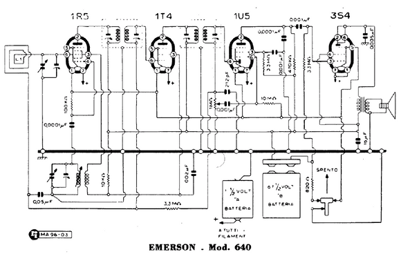 Emerson Radio Model 640 Schematic