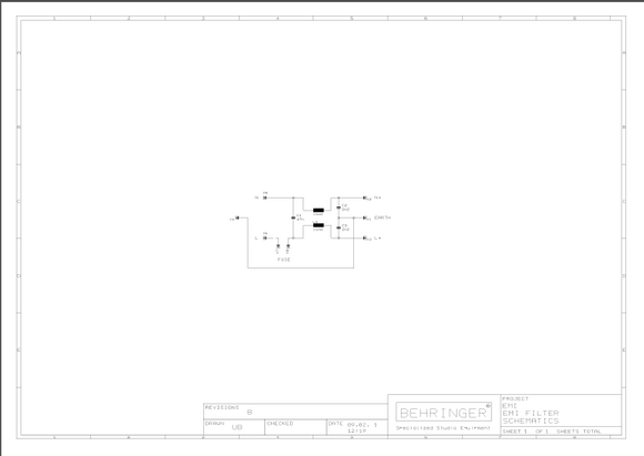 BEHRINGER EMI Filter rev B Schematics