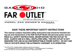 Galaxy Audio FAR Outlet Model 250 Owner's Manual