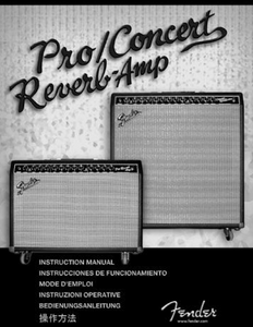 FENDER Pro/Concert Reverb-Amp Instruction Manual