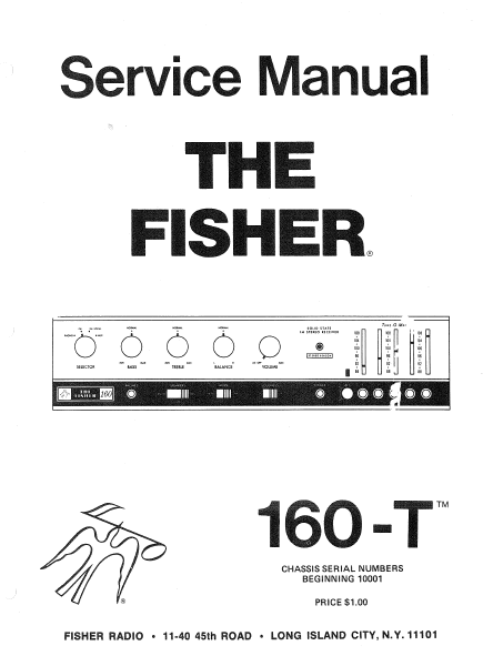 FISHER Model T-160 Radio Amplifier Service Manual
