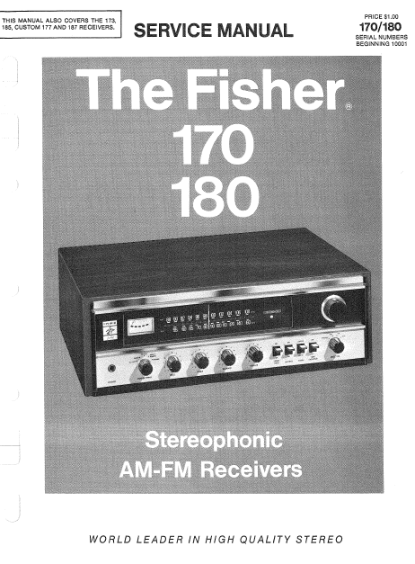 FISHER 170-180 Stereophonic AM FM Receivers Service Manual