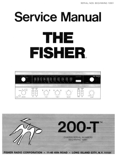 FISHER T-200 Radio Amplifier Service Manual